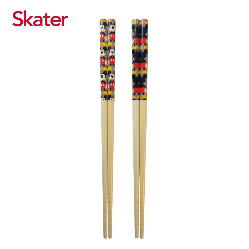 日本 SKATER - 2入組日式竹筷(21m)-米奇