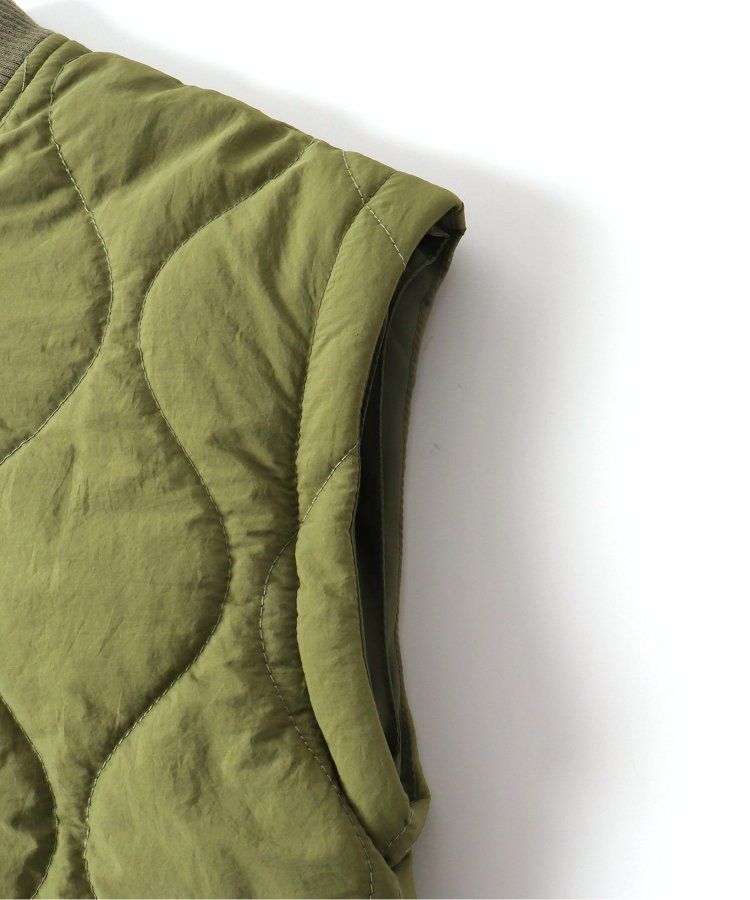 日本 BREEZE - 袖可拆2way絎縫拼接夾克/背心-軍綠