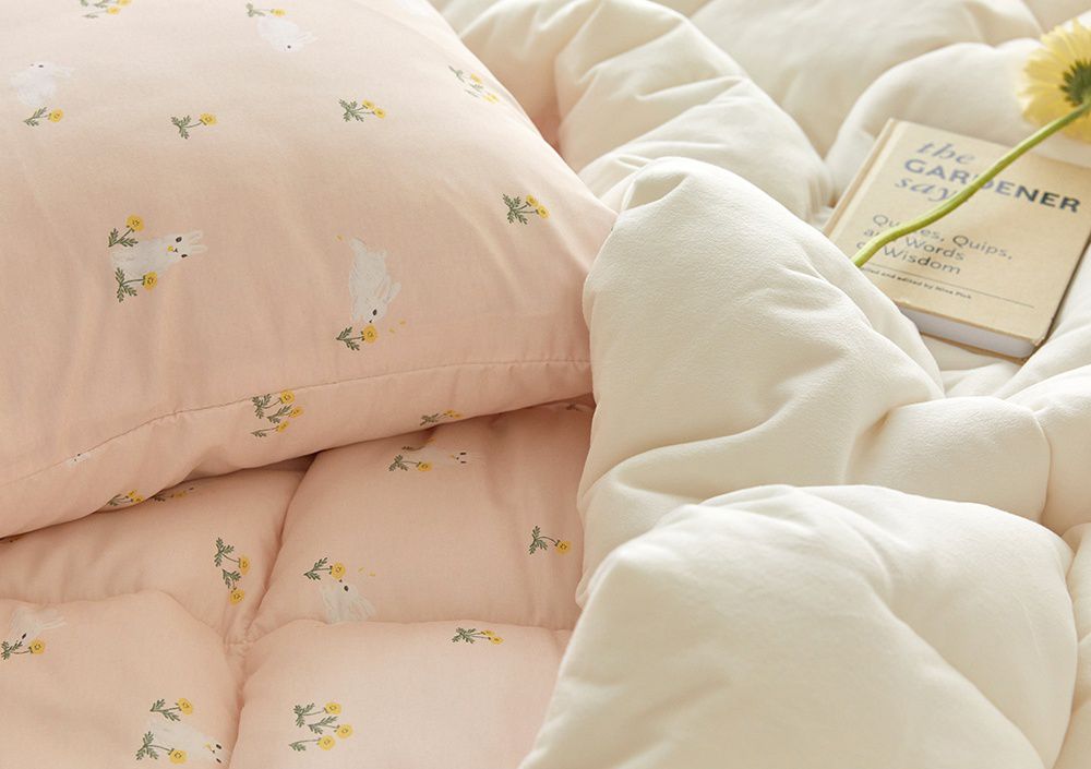 韓國 Maatila - 可水洗超細纖維桃皮感棉被(冬被)-粉紅小兔