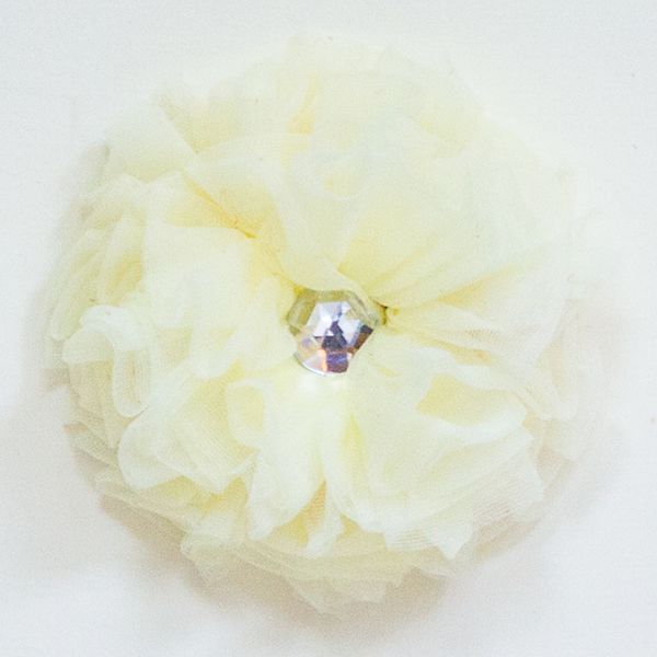 美國 Chic Baby Rose - 手工髮夾_玫瑰花款-米白 (單一尺寸)