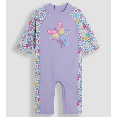 英國 JoJo Maman BeBe - 嬰幼兒/兒童連身式防曬泳裝-蝴蝶翩飛