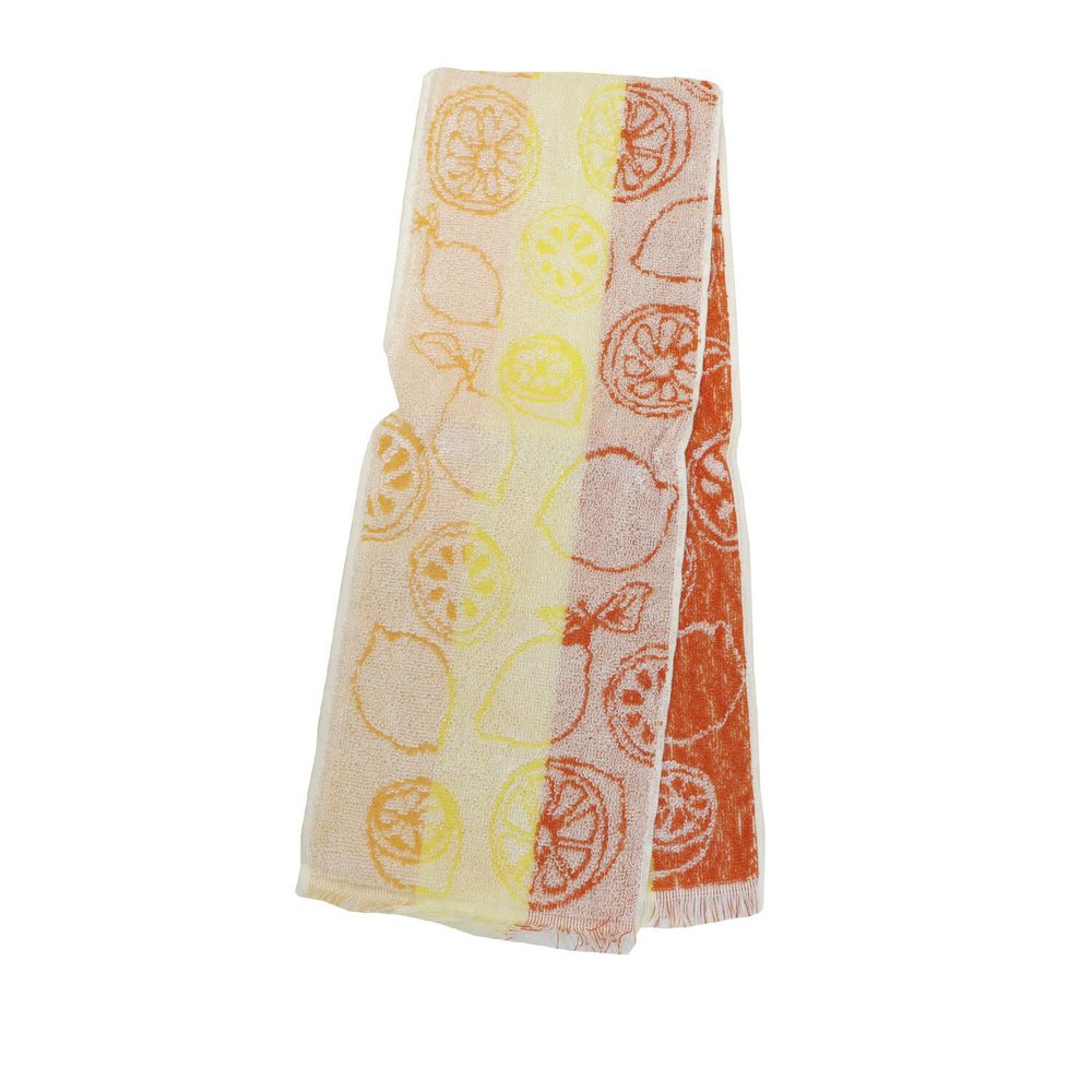 日本涼感雜貨 - 日本製 Eco de COOL 接觸冷感長毛巾-檸檬-橘黃 (90x16cm)