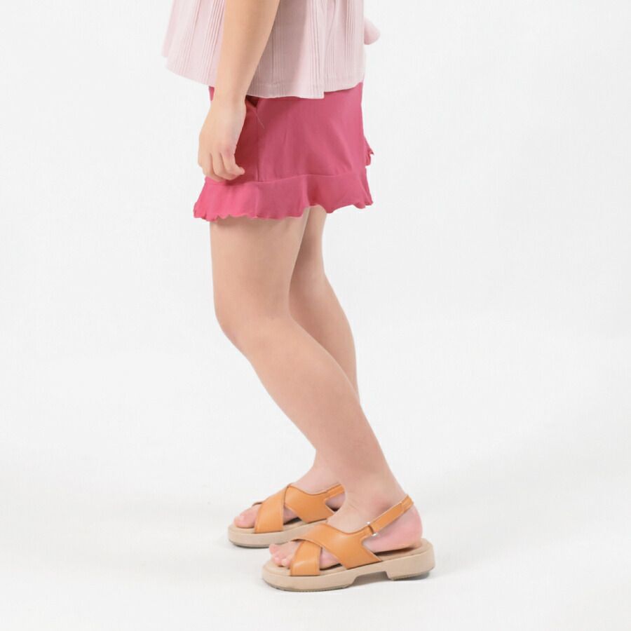 日本 evercloset - 天竺棉荷葉邊涼爽輕薄短褲-薄荷綠