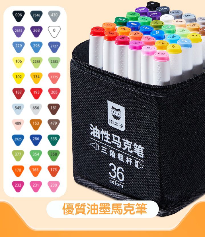 雙頭油性彩繪筆/彩色筆24色-17x11x11cm-適合7歲以上使用