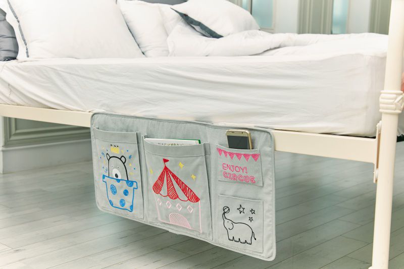韓國 Art Muffin - 嬰兒床掛式收納袋-兒童樂園-灰