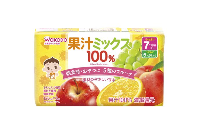 日本和光堂WAKODO - 綜合果汁-125ml/瓶*3