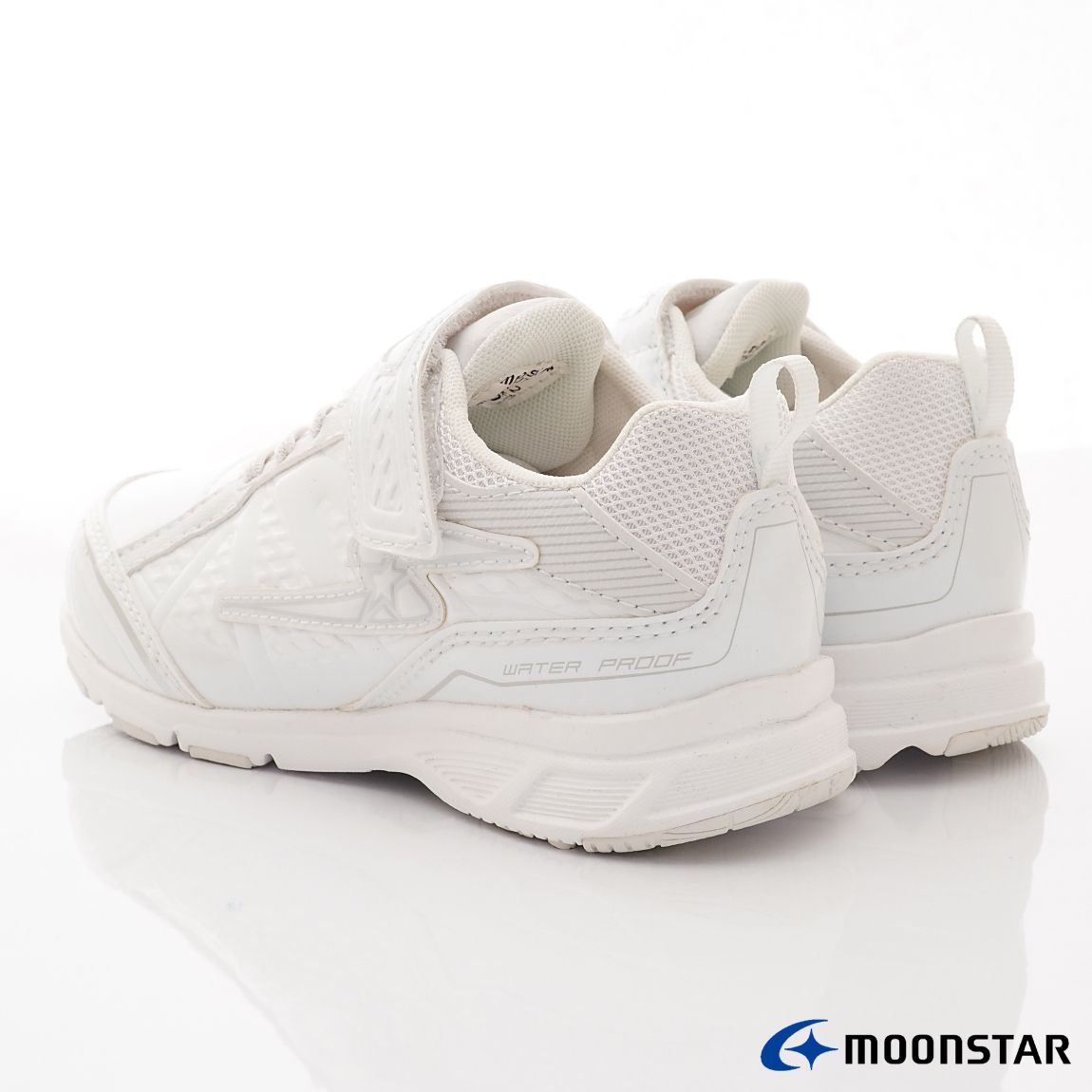 Moonstar日本月星 - 防潑水競速運動款(中大童款)-運動鞋-白