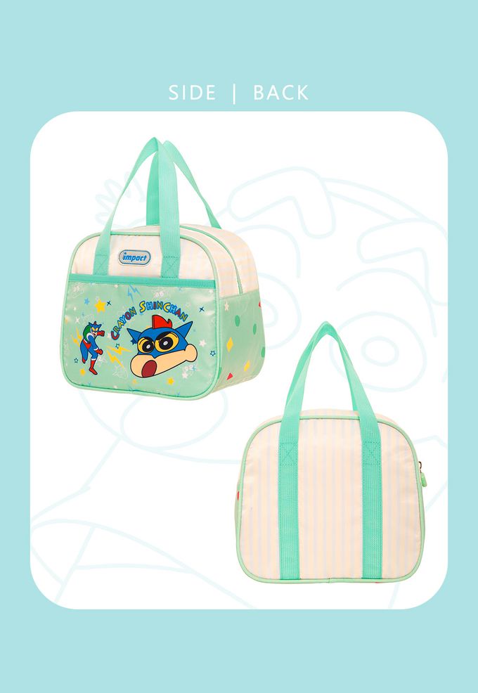 怡寶 | 蠟筆小新動感超人午餐袋/便當袋-薄荷綠