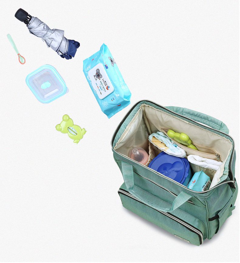 insular - 12口袋防水後背包/媽媽包-藍色 (30x17x36cm)