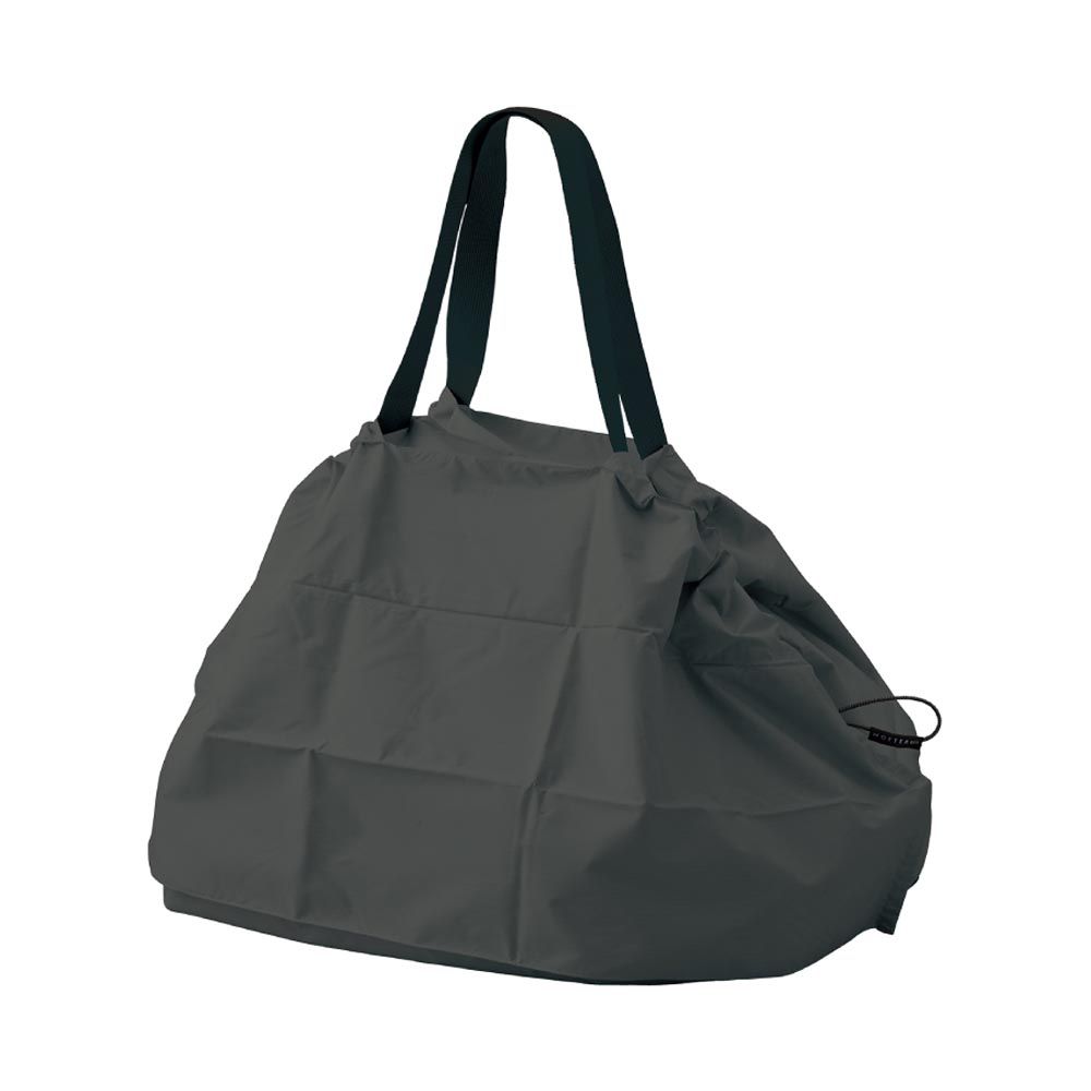 日本 MOTTERU - 輕薄折疊大容量保冷肩背包/購物袋(可掛購物籃)-炭黑 (53L)