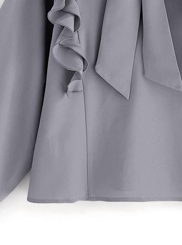 日本 GRL - 華麗扭結氣球袖上衣-淺粉 (F)