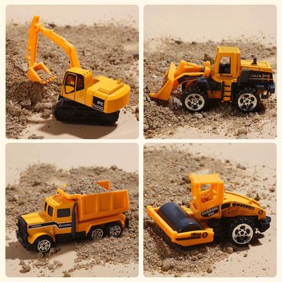 CuteStone - 兒童工程小汽車與聲光運輸車海鷗號套裝玩具25件組