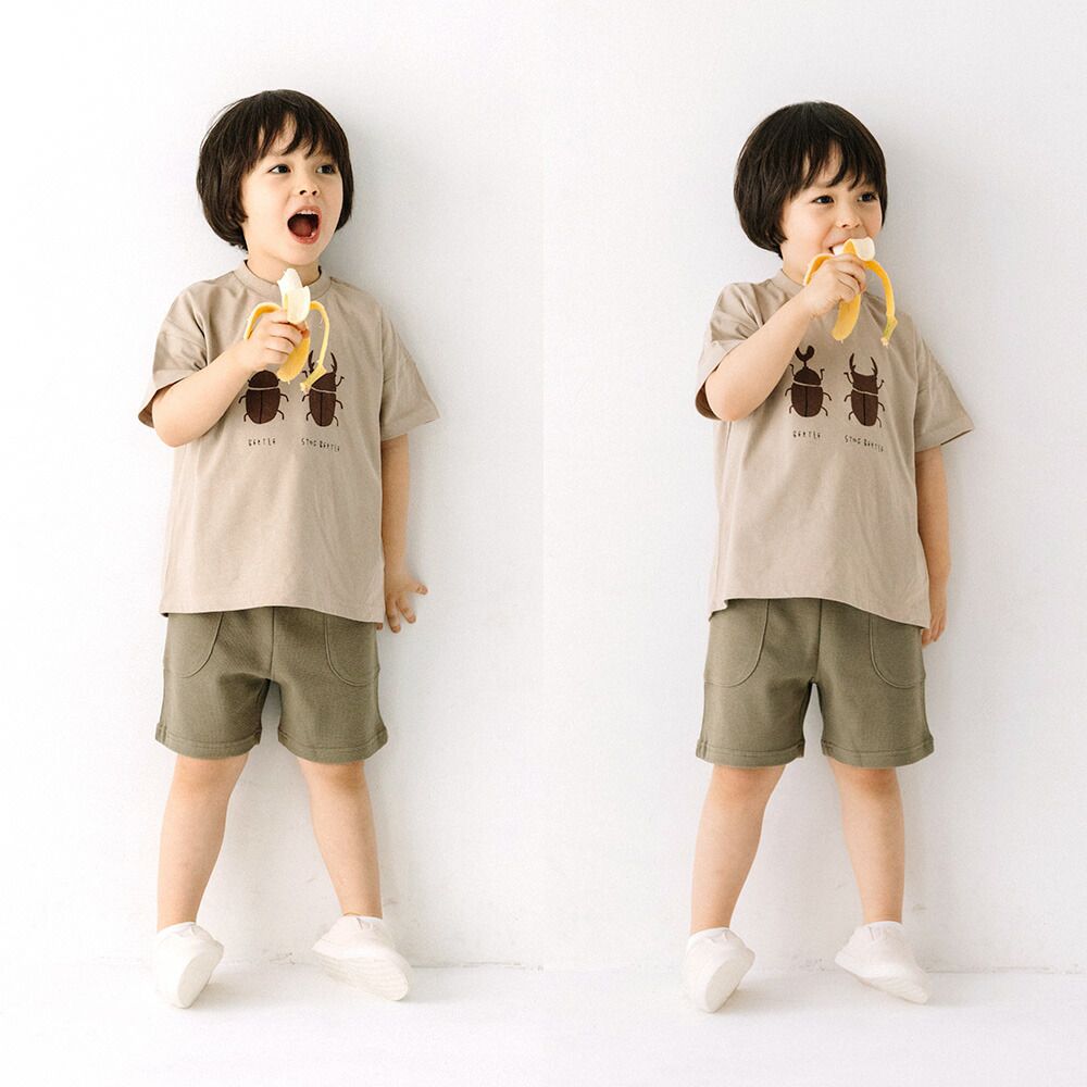 日本 ma lalumiere store - 百搭印花圓領短袖上衣-瓢蟲-淺綠