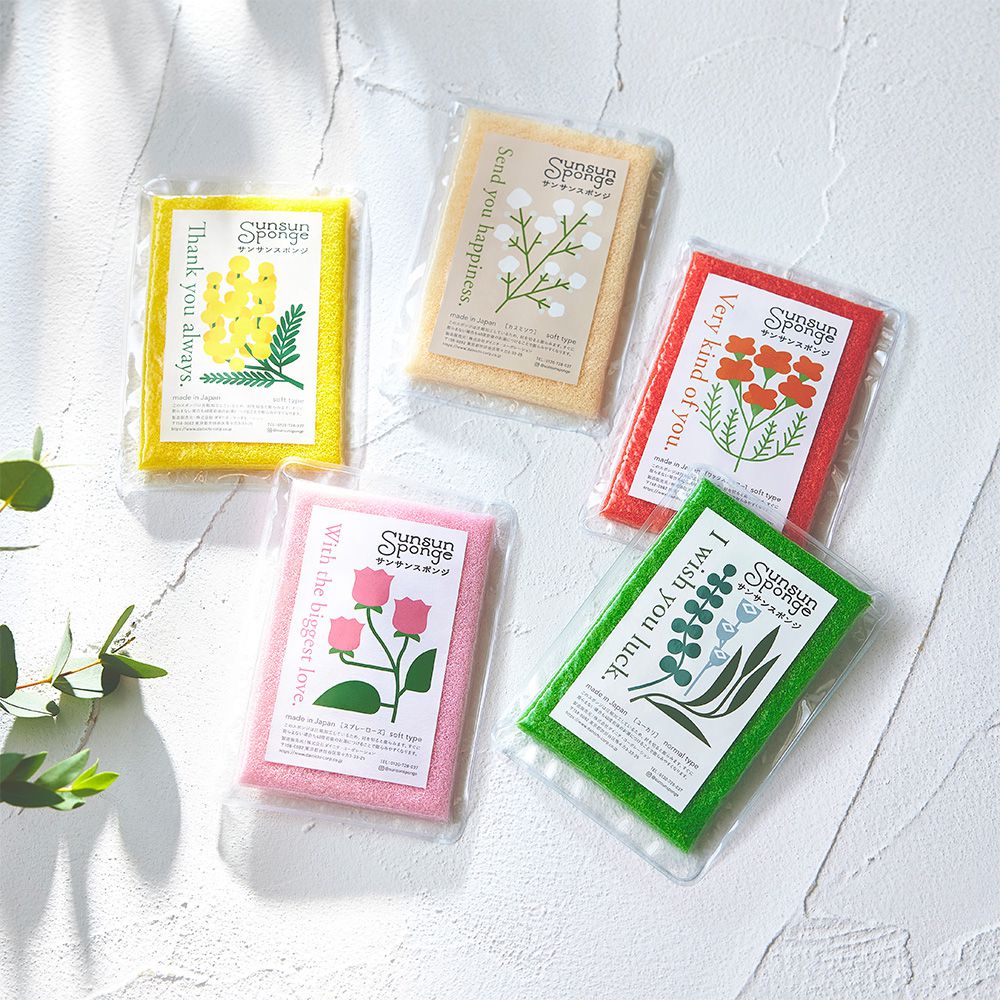 Sunsunsponge海綿菜瓜布-花語四件組