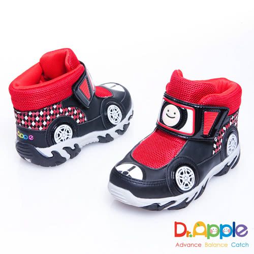 Dr. Apple - 機能童鞋_拉風急速賽車手中筒童靴-黑
