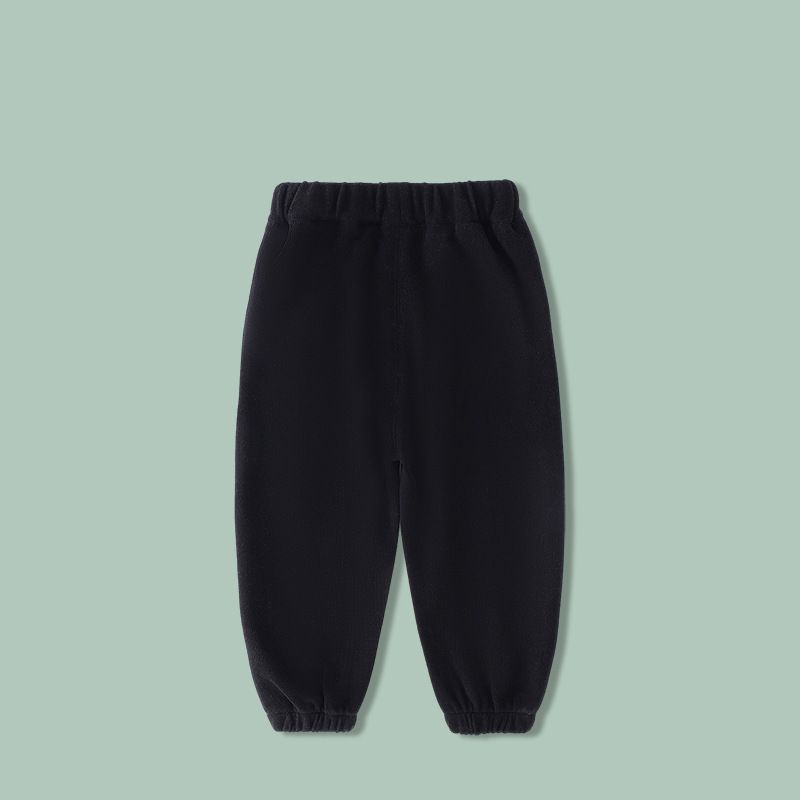 卡通人物史努比腰鬆緊束口運動褲-偷看的SNOOPY-黑色