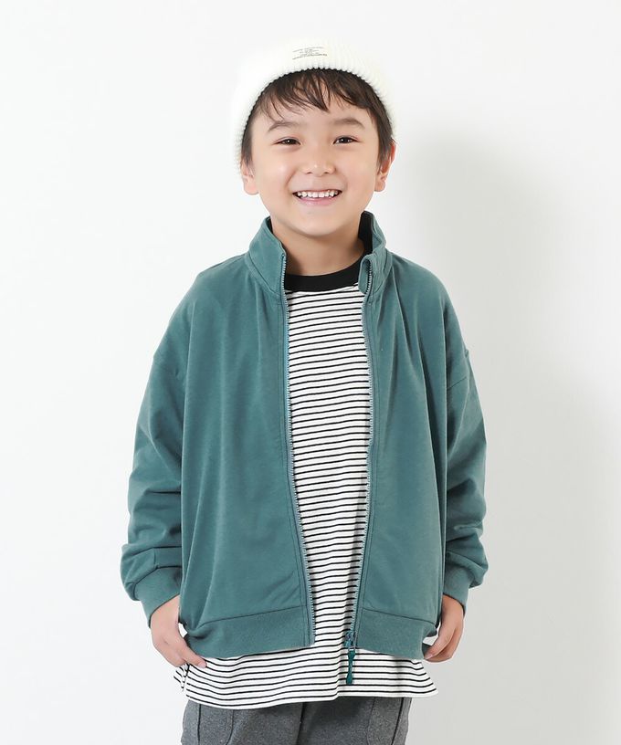 日本 devirock - 100%棉 百搭立領拉鍊夾克/外套-藍綠