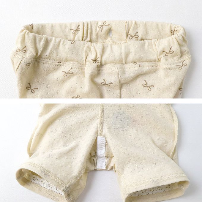 日本 ZOOLAND - 滿版蝴蝶結蕾絲滾邊短褲-貝殼口袋-淺藍