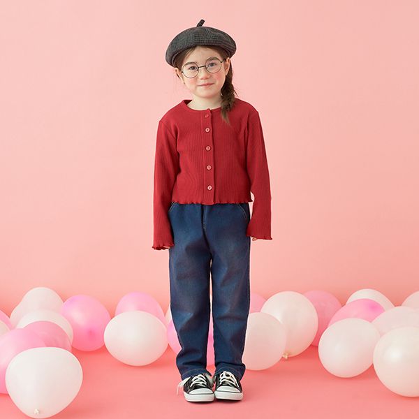 日本 Lycee mine - 下擺波浪百搭鈕扣開襟衫-粉紅