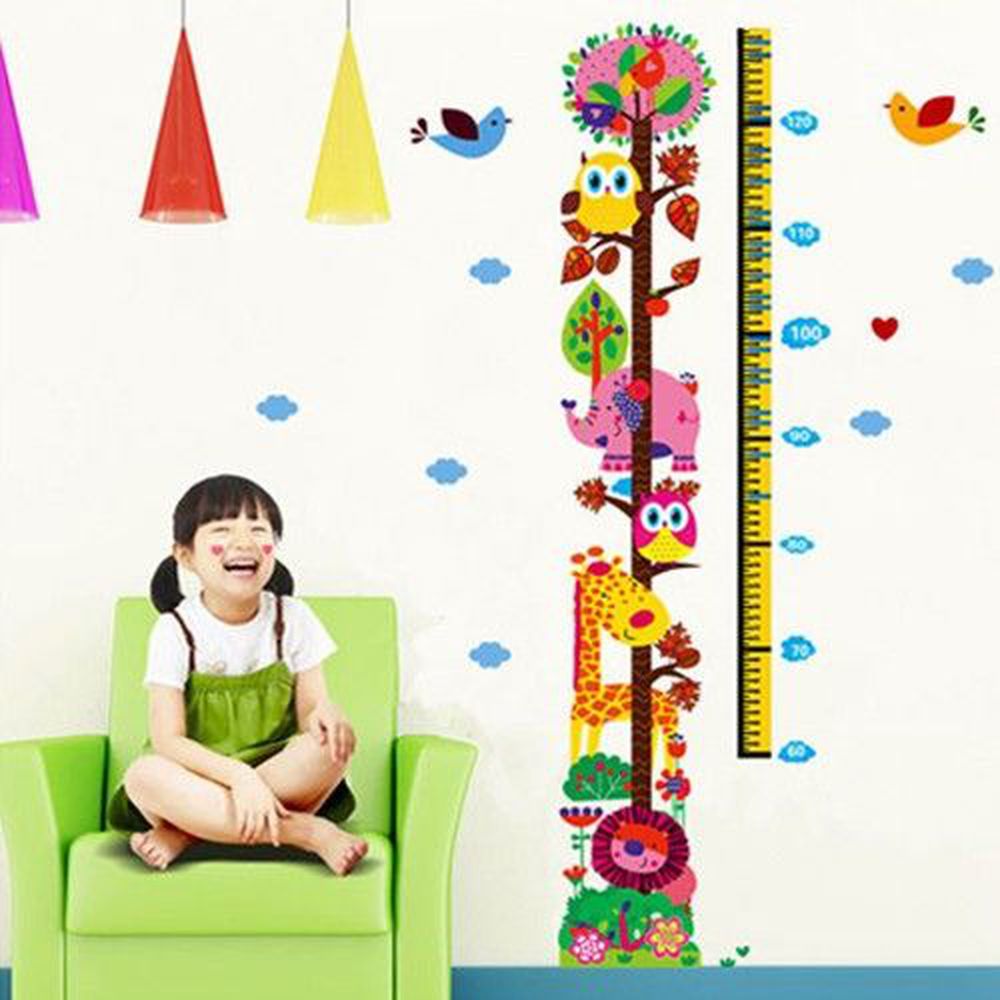 JB Design - 時尚壁貼-小樹動物身高貼 (70cm*50cm)