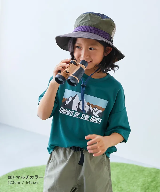 日本 devirock - UVcut 防潑水蓋脖遮陽帽(可親子裝)-煙燻藍