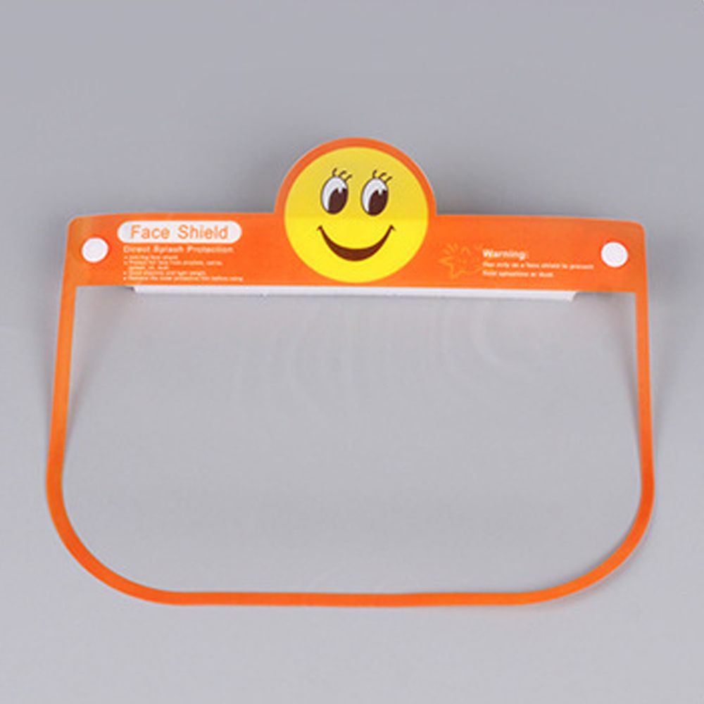 隔離飛沫兒童防護面罩-笑臉-橘黃色 (約26x18.5cm)
