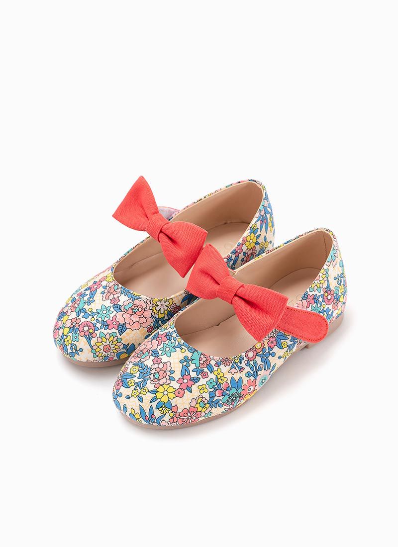 韓國 OZKIZ - 蝴蝶結繫帶彩色花園皮鞋