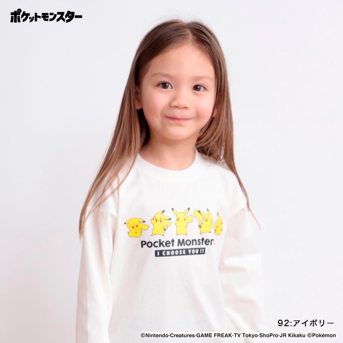 日本 BRANSHES - 超帥寶可夢前後印花長袖上衣-黑色列空坐-黑