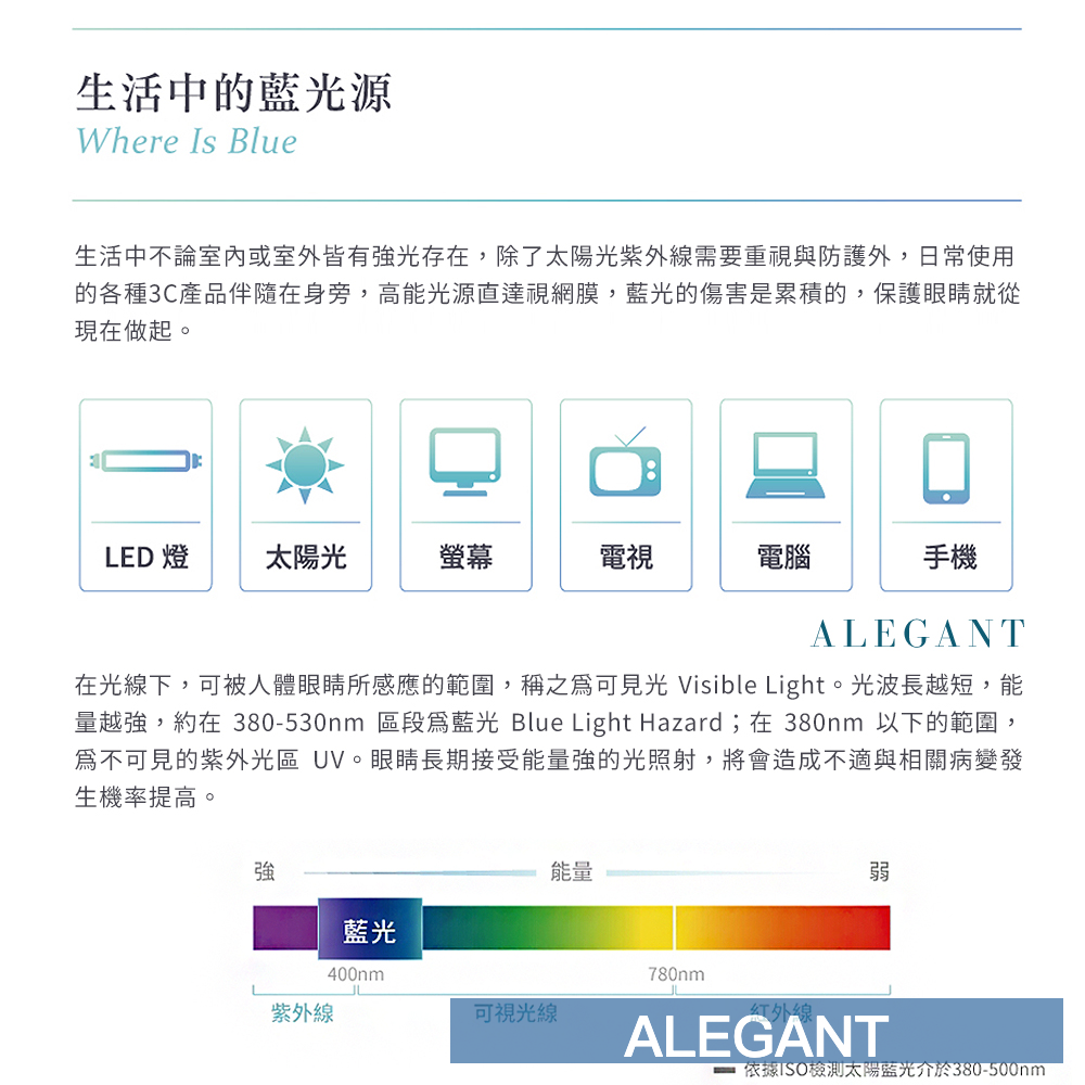 ALEGANT - 簡約造型輕量亮棕圓框UV400濾藍光眼鏡
