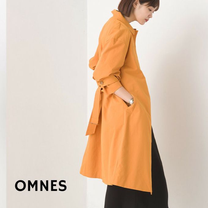 日本 OMNES - 美型簡約英倫風長版大衣/風衣-深藍