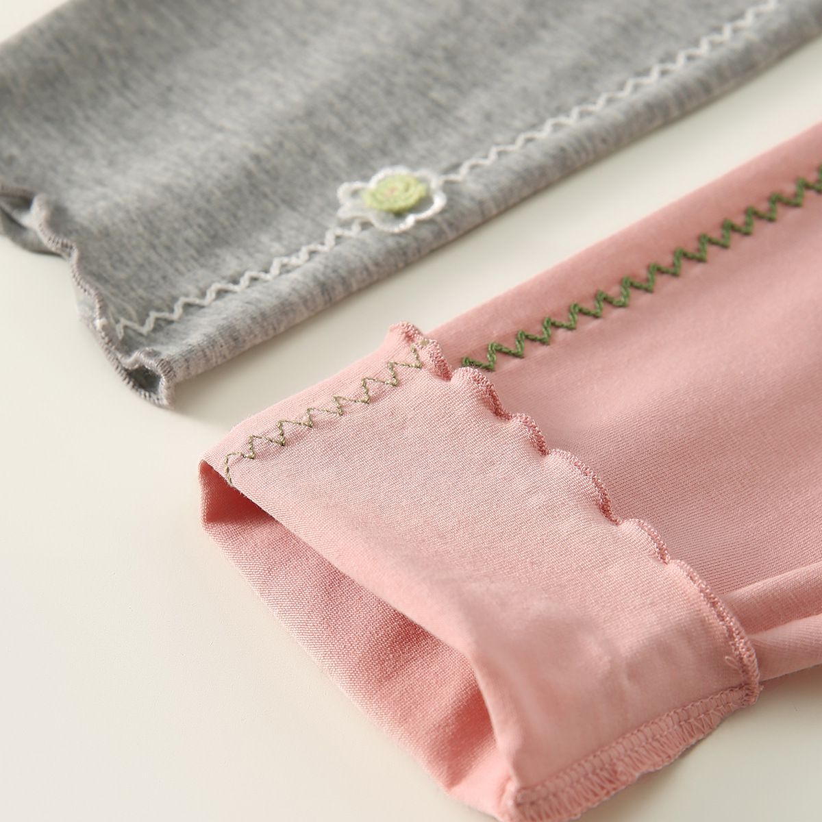 彈力九分內搭褲-花花-粉色