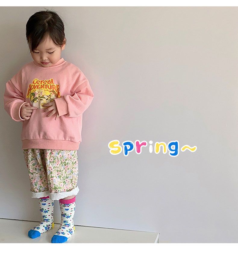 兒童中筒襪 (四入一組)-1092可愛碎花襪