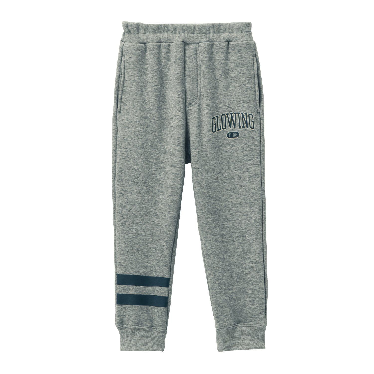 日本千趣會 - 線條logo保暖束口長褲-黑