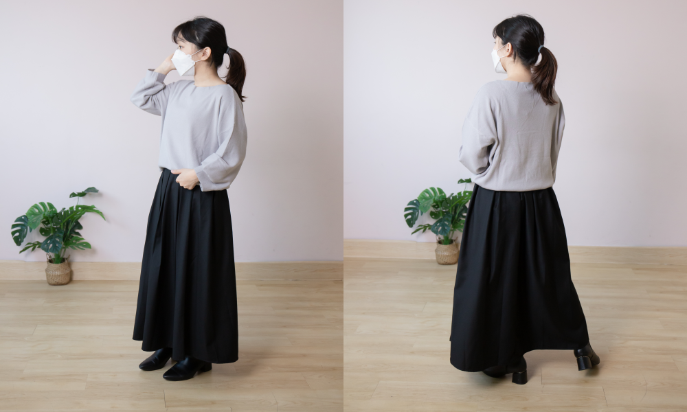 日本 fifth - 異材質拼接澎袖圓領五分袖上衣-咖啡