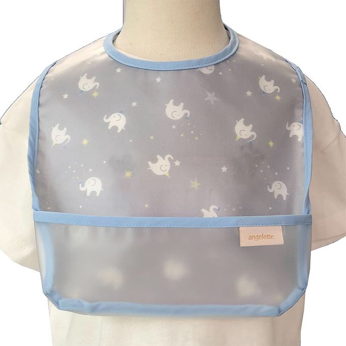 akachan honpo - 用餐圍兜2件組-動物-灰色 (70~95cm)