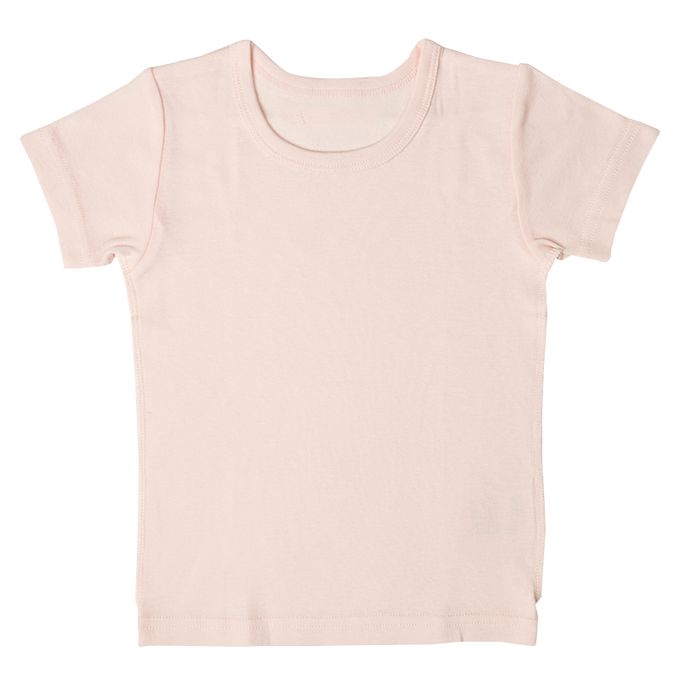 akachan honpo - 短袖圓領速乾上衣-2件組 兔子-粉紅色