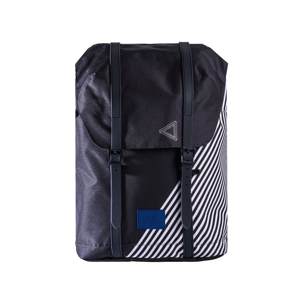 Retro輕量護脊書包-斜紋黑 (30L)