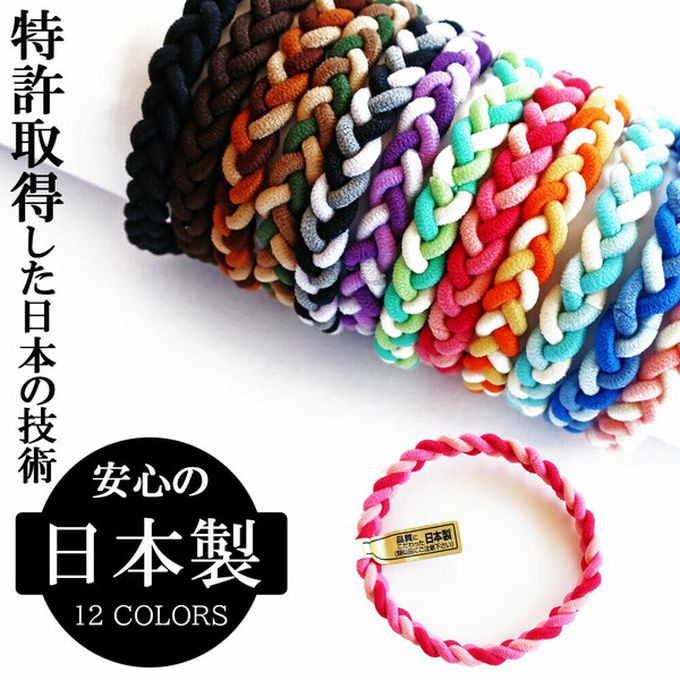 日本 Melody Accessory - 日本製 專利耐用麻花編織髮圈(5入組)-紫