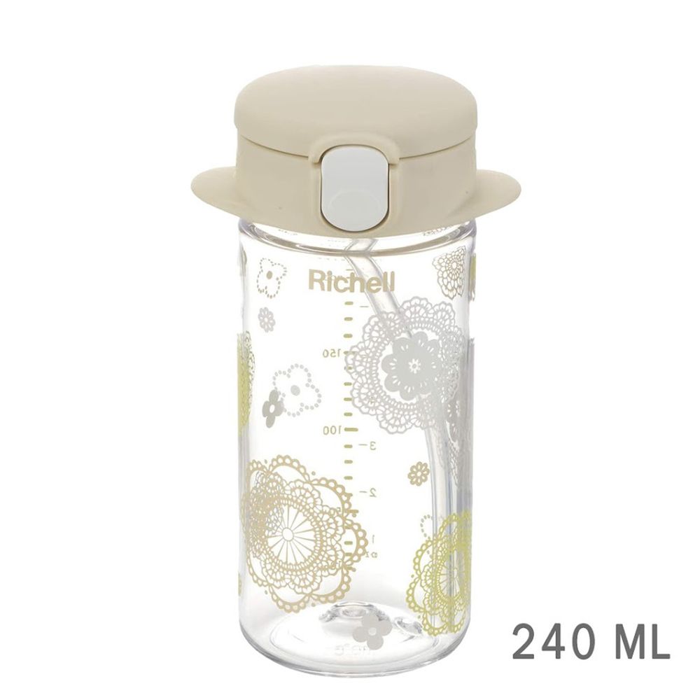 日本 Richell 利其爾 - 朵朵開隨身型吸管水杯-240ml