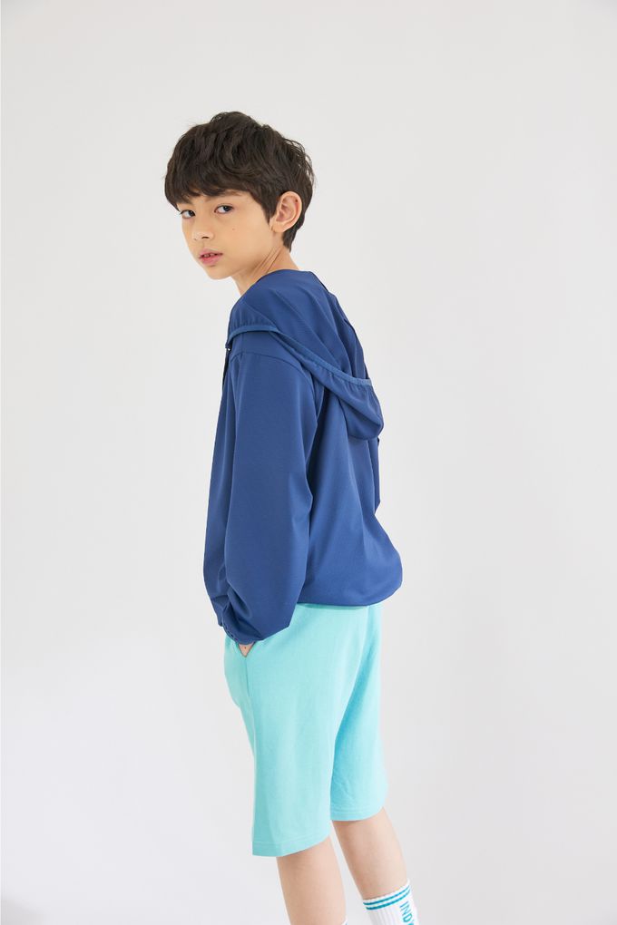 韓國 INDIVIDUEL - 好搭配休閒風五分褲-米灰