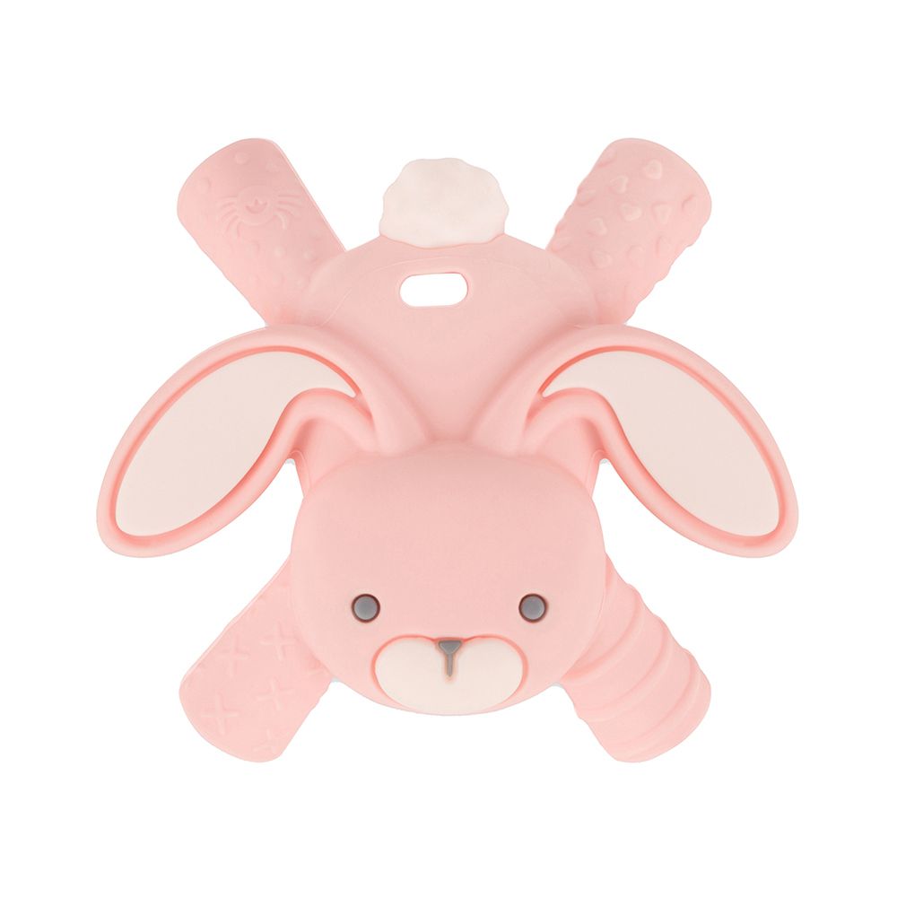 美國Itzy Ritzy - 趴趴動物矽膠固齒器-甜蜜粉紅兔 (9 x 2.5 x 8.5 cm)