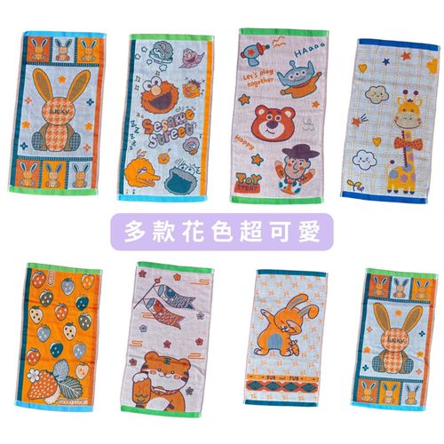 高品質 五層純棉緹花紗布毛巾 兒童毛巾 洗臉巾-隨機出色 (25x50cm)-10入組
