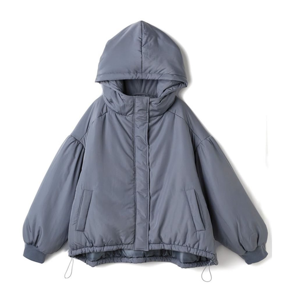 日本 GRL - 落肩鋪綿寬鬆連帽保暖外套-藍