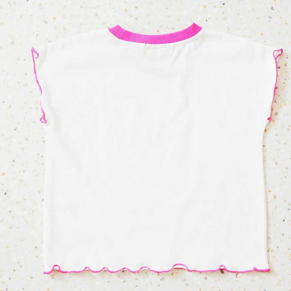 日本 ma lalumiere store - 三麗鷗聯名 彩色捲邊短袖上衣-酷洛米-紫