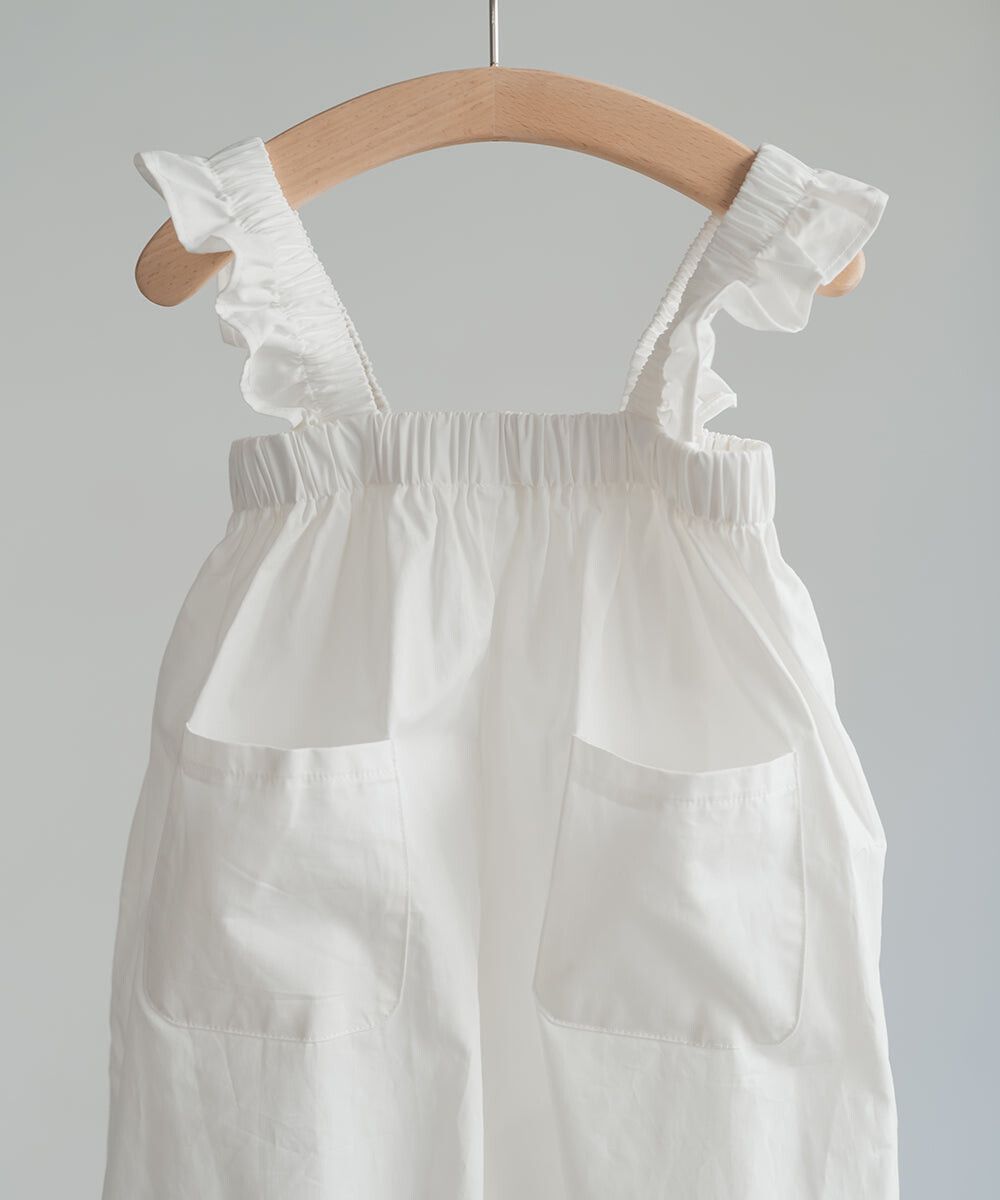 日本 riziere - 可愛荷葉澎澎燈籠吊帶褲-黑