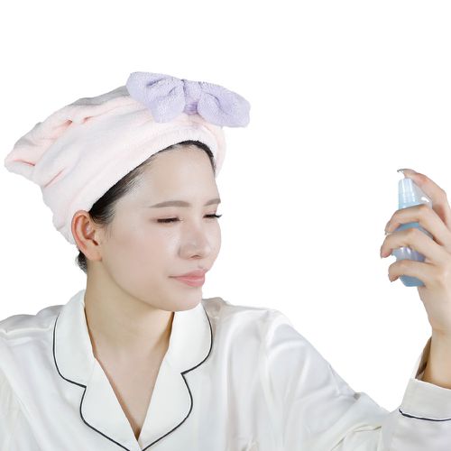 極柔馬卡龍系列超細纖維擦頭包巾M-甜心粉