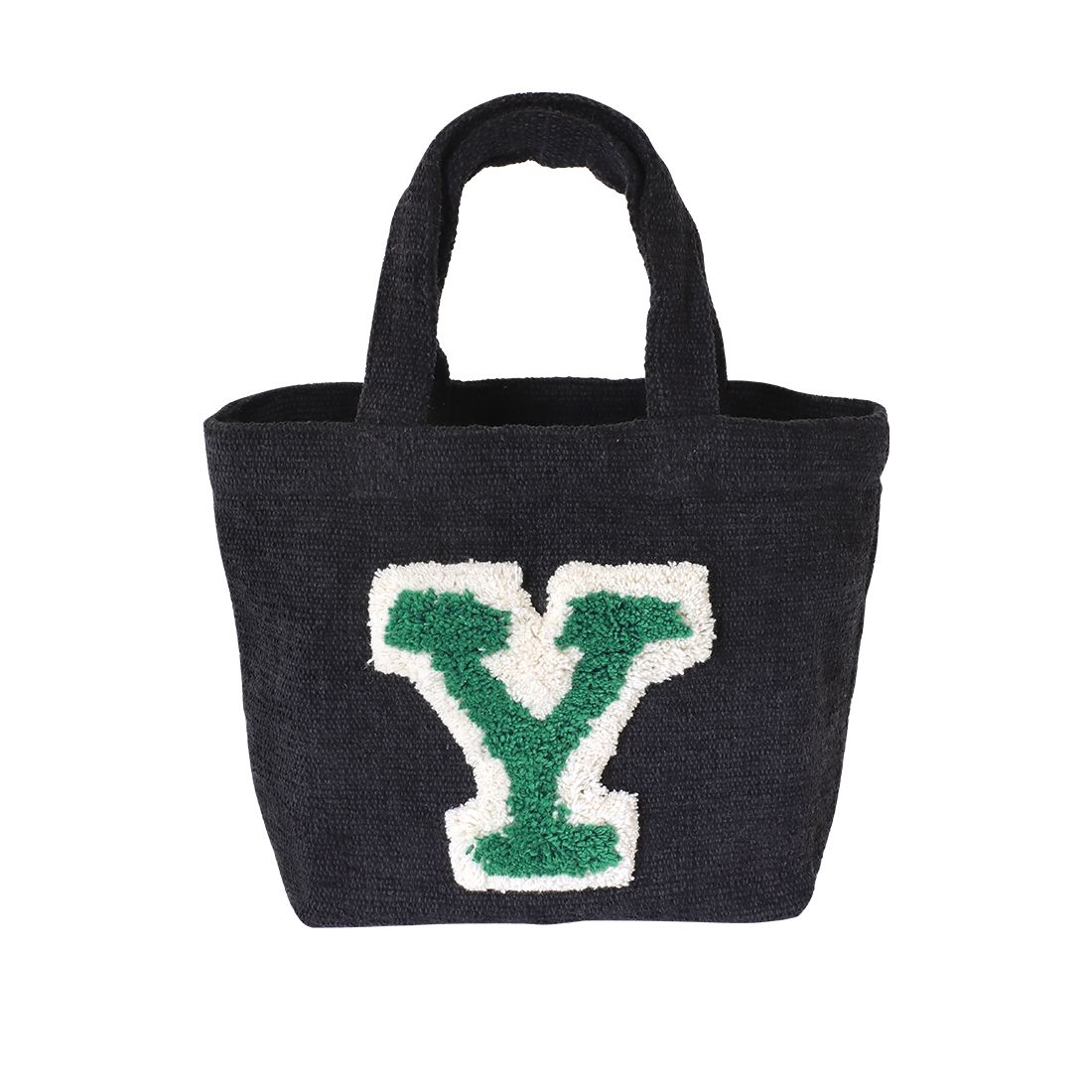 日本 TOMO - 毛茸茸英文字母刺繡帆布包-S-暖黃 (29×21×D10cm)