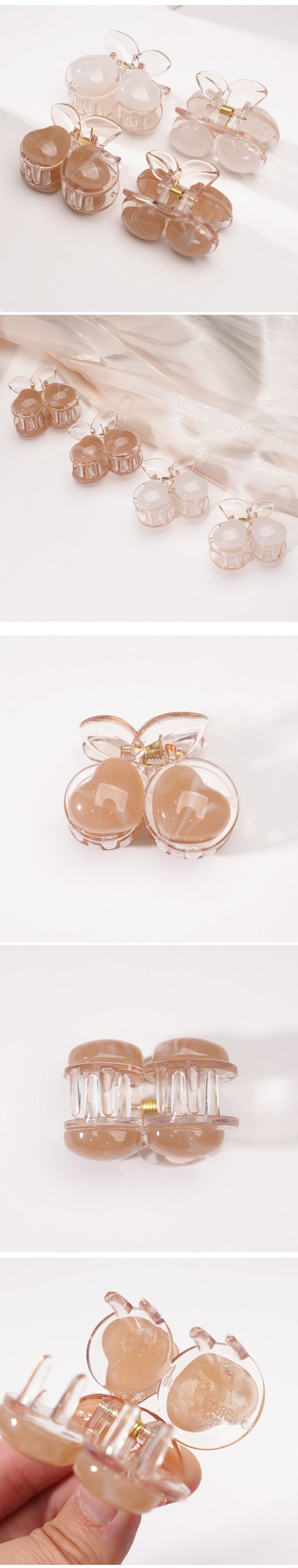 韓國 Soo&Soo - 正韓製立體櫻桃髮夾-奶茶