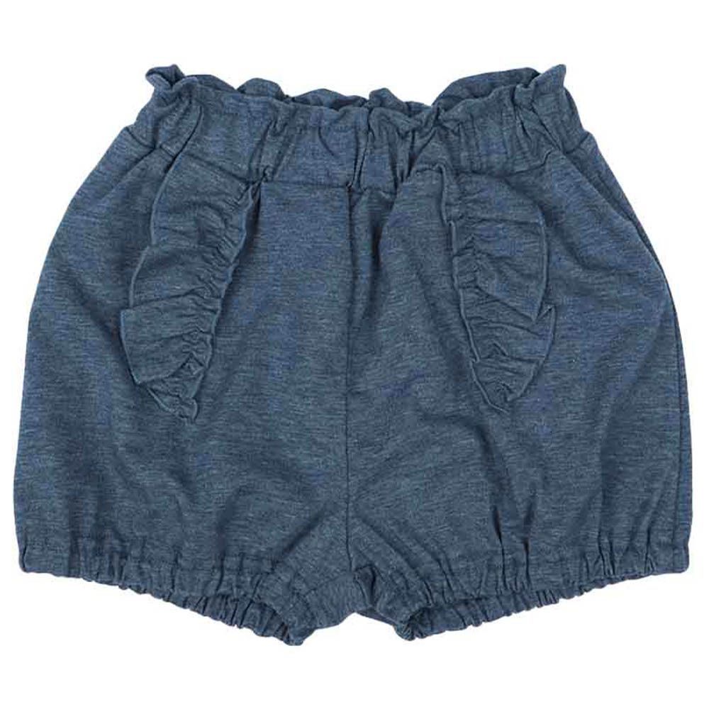 短褲-混紡天竺布-深藍色