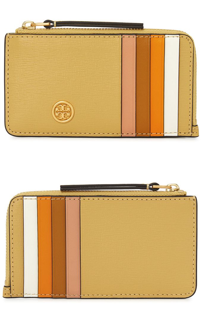 TORY BURCH - 拼接皮革卡片零錢夾 (黃)